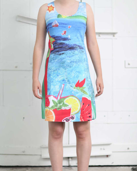 Sleeveless A-Line Reversible Dress from ANIMAPOP print 301